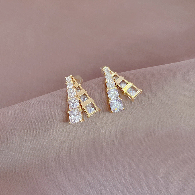 Diamond Geometric Ear Female Temperament Long Fringe Earrings