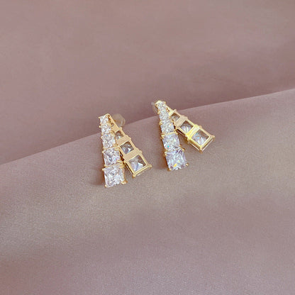 Diamond Geometric Ear Female Temperament Long Fringe Earrings