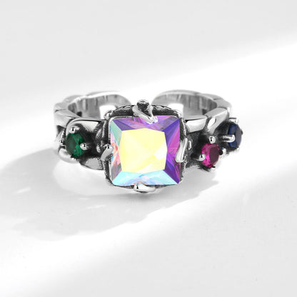 Gradient Colorful Female Autumn Niche Design Rings