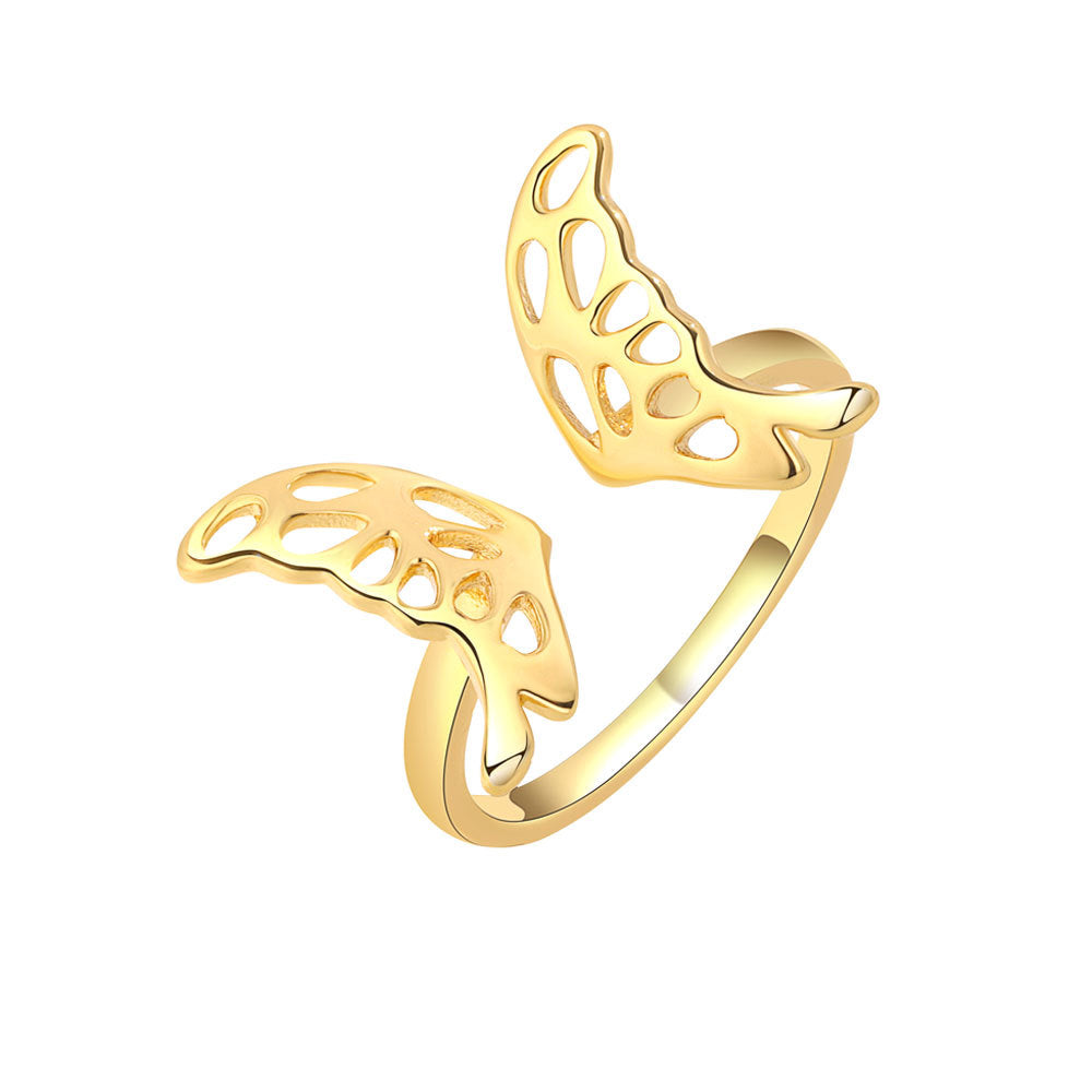 Simple Hollow Butterfly Female Golden Niche Rings