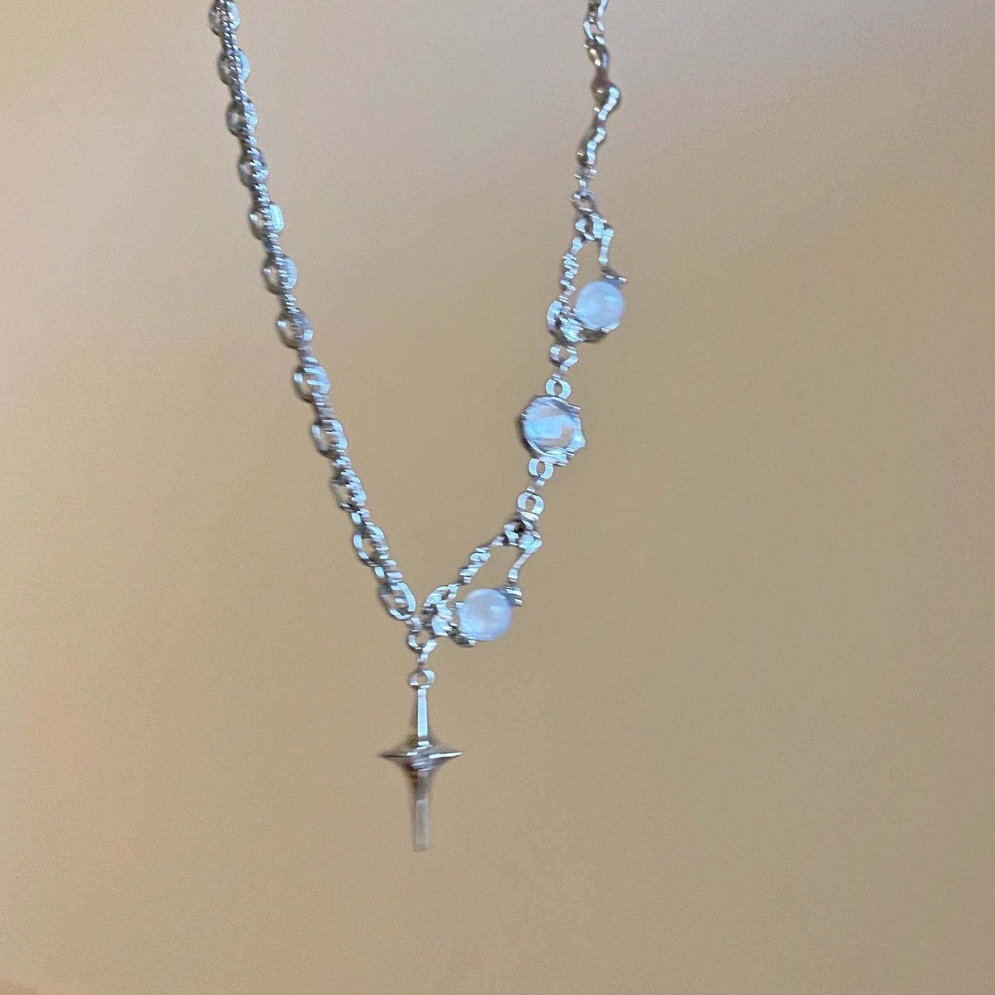 Pure Hot White Moonstone Female Sweet Cool Accessories Niche Necklaces