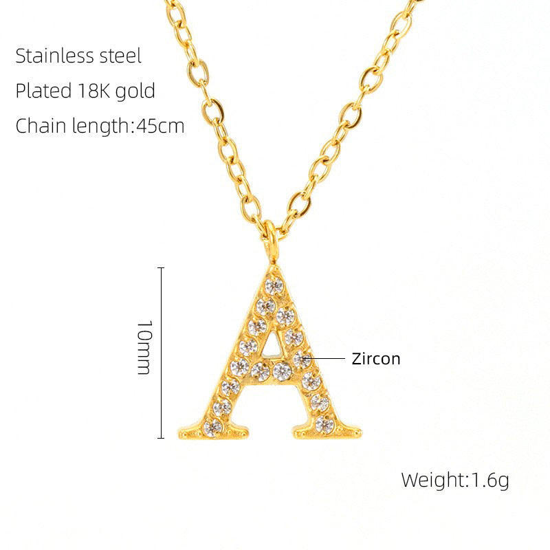 Women's English Letter Pendant High-grade Clavicle Chain Necklaces