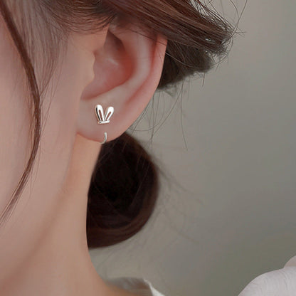 Children's Rabbit Ears Simple Cute Smart Hollow Mini Small Earrings