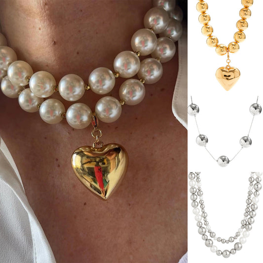 Round Beads Twin Temperamental Minority Detachable Necklaces