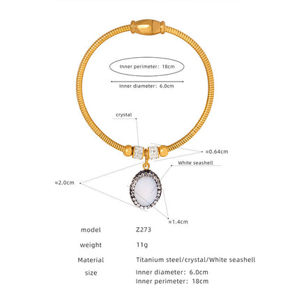 Women's Titanium Steel Gold-plated Pendant Retro Heart-shaped Bracelets