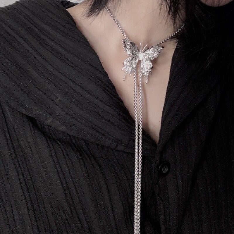 Women's Pull Butterfly For Trendy Light Luxury Minority Necklaces