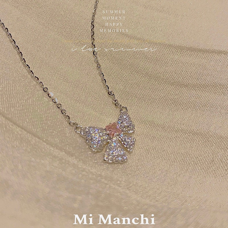 Women's Zircon Bow For Special Interest Light Luxury High-grade Clavicle Necklaces