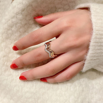 Women's Steel Simple Rose Gold Stainless Retro Rings