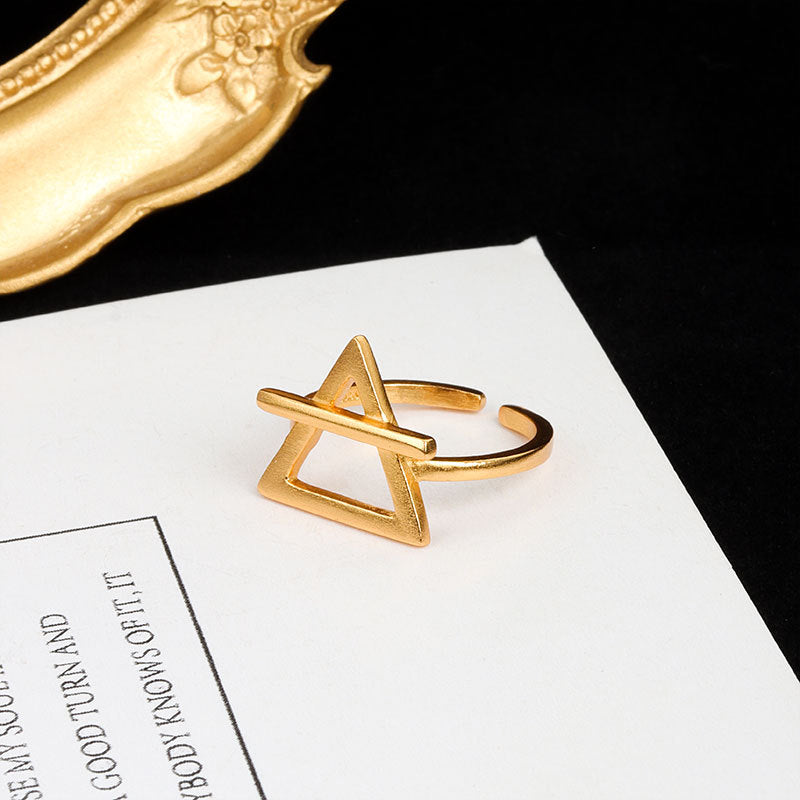 Women's Style Niche Design Simple Geometric Triangle Rings