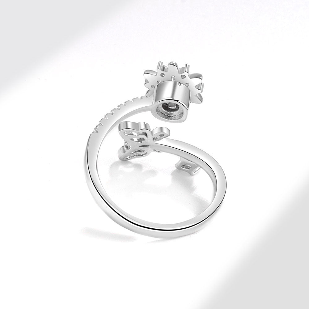 Spinning Snowflake Open Style Fancy Shape Rings