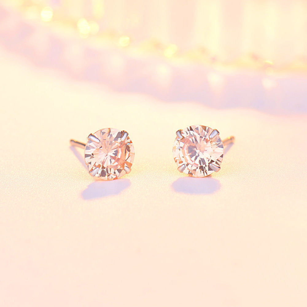 Women's Sterling Sier Needle Simple Niche Zircon Earrings