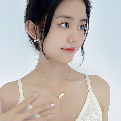 Women's Fashion Tassel Niche Temperament Simple High-grade Titanium Necklaces