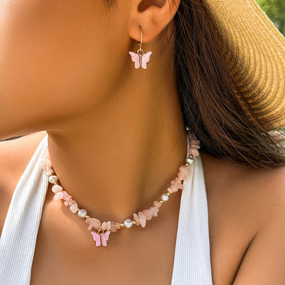 Gravel Beaded Clavicle Chain Pastoral Style Necklaces