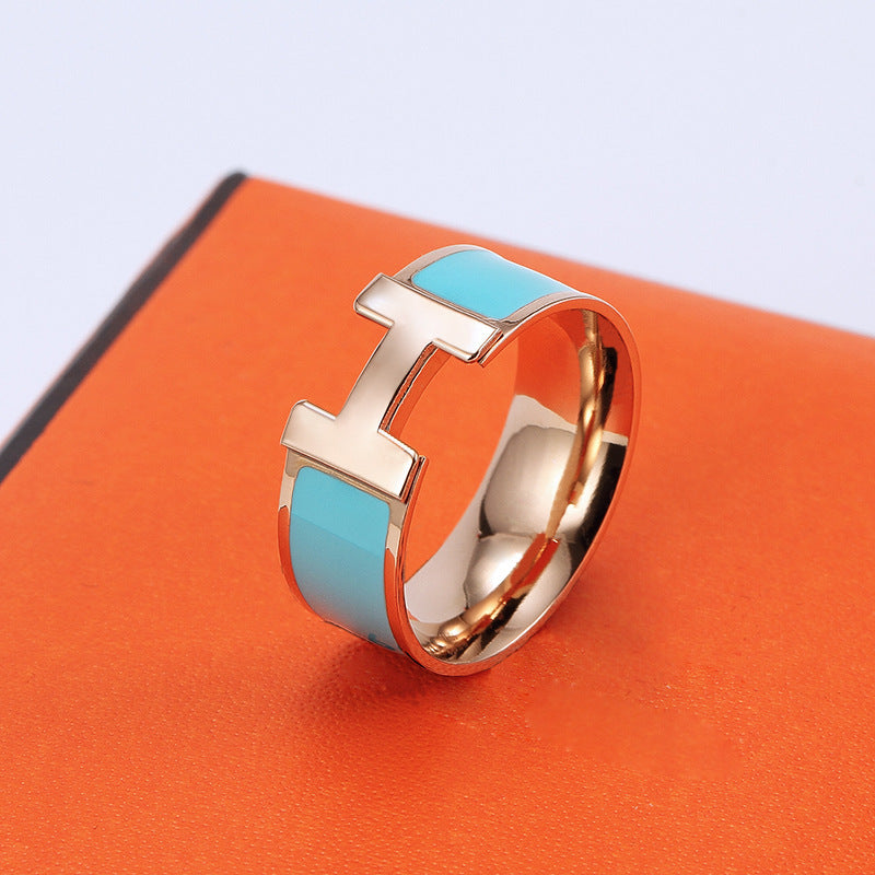 Red Enamel Color Epoxy Letter Opening Rings