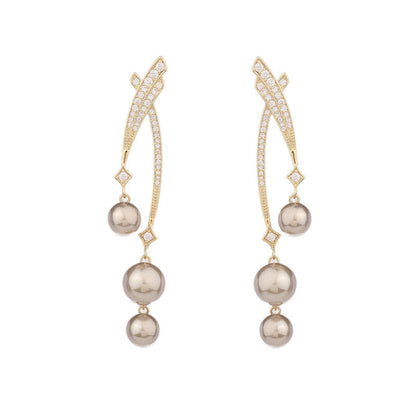 Elegant Design Eardrops High-grade Cross Line Earrings