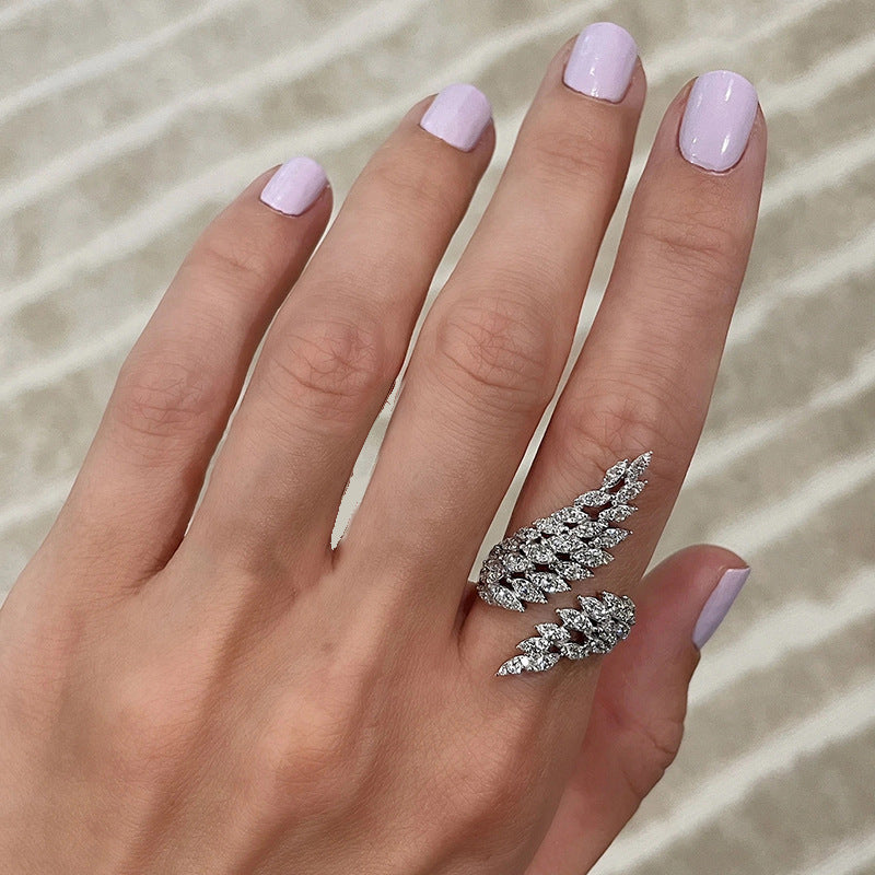 Shi Fashion Bridal Jewelry Angel Feather Rings
