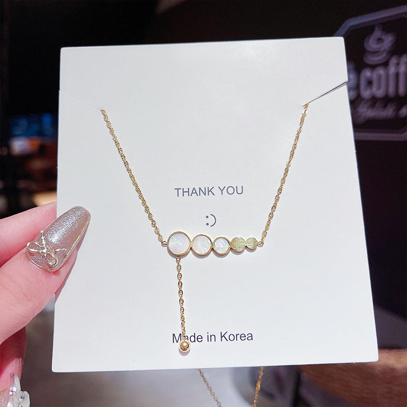 Women's Fashion Tassel Niche Temperament Simple High-grade Titanium Necklaces