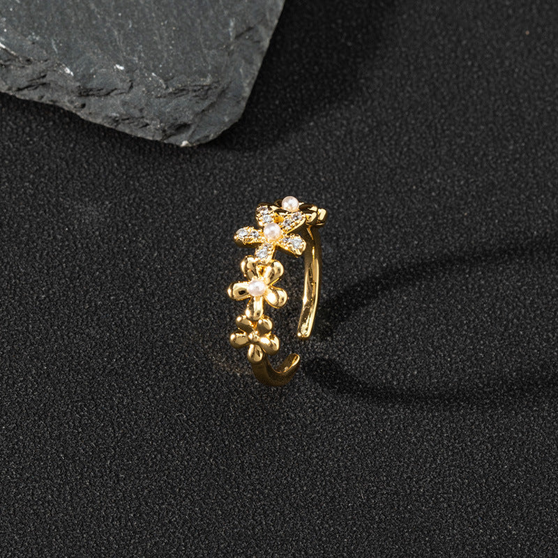 Women's Special Interest Light Luxury Design Pearl Fashion Rings