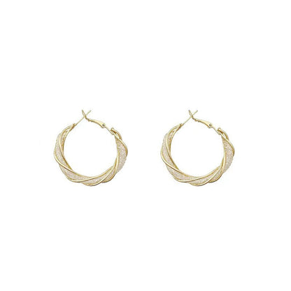 Hollow Hoop Ear Clip Light Luxury Earrings
