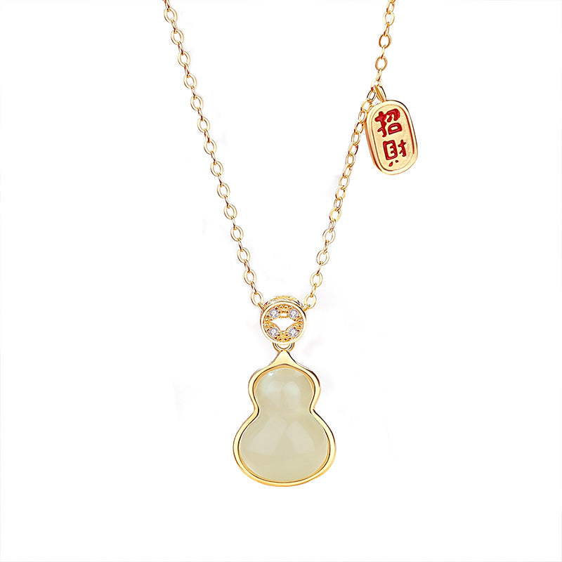 Women's Sier Good Fortune Gourd National Fashion Necklaces