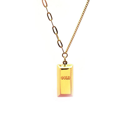 Small Gold Bar Female Pendant Titanium Necklaces