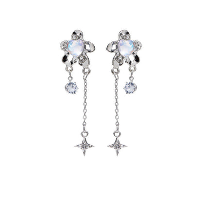 Romantic Rose Fresh Ear Temperamental Tassels Earrings