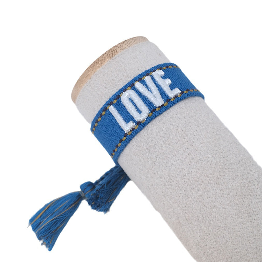 Of Letter Embroidery Graphic Bohemian Tassel Bracelets