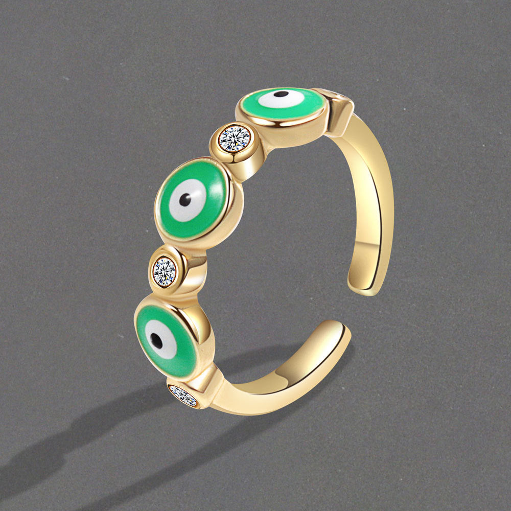 Niche Design Zircon Ornament Dripping Oil Rings