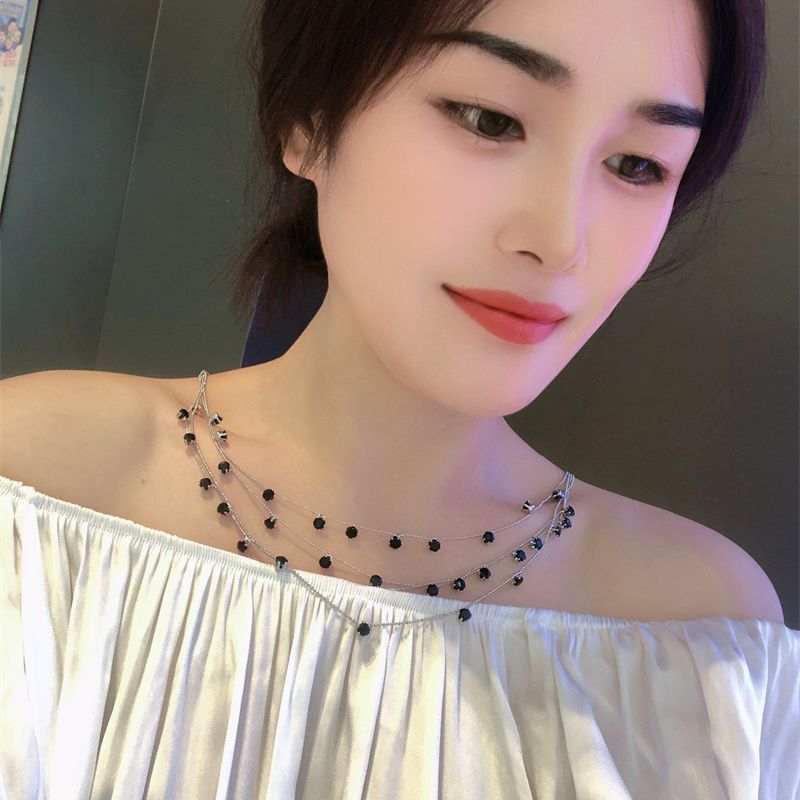 Starry Rose Zircon Fashion Wedding Tassel Necklaces