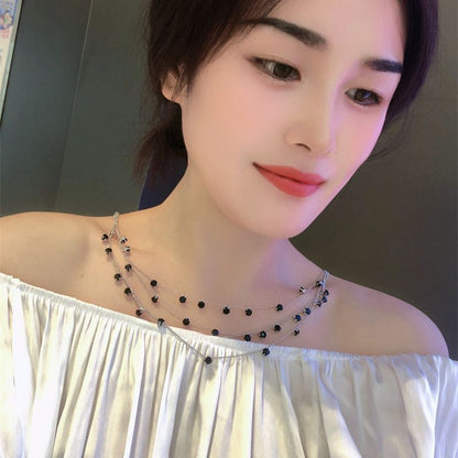 Starry Rose Zircon Fashion Wedding Tassel Necklaces