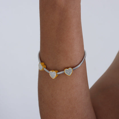 Women's Full Of Diamond Zircon Beaded Trendy Titanium Steel Bracelets