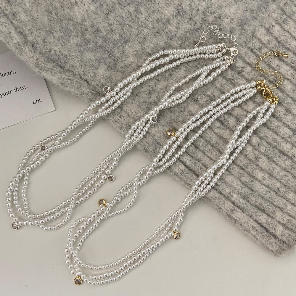Women's Pearl Collar High Sense Twin Clavicle Necklaces