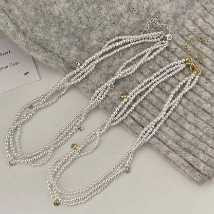 Women's Pearl Collar High Sense Twin Clavicle Necklaces