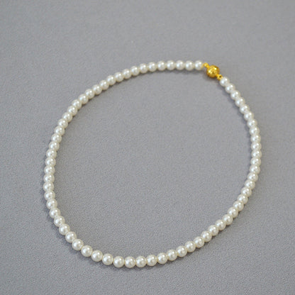 Women's Circle Highlight Imitation Pearl Magnetic Buckle Sweater Necklaces