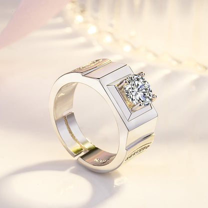 Men's Man's Platinum Artificial Great Diamond Carat Rings