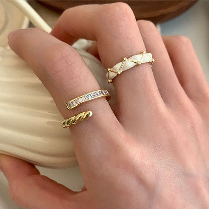 Zircon Metal Drip Open Suit Female Rings