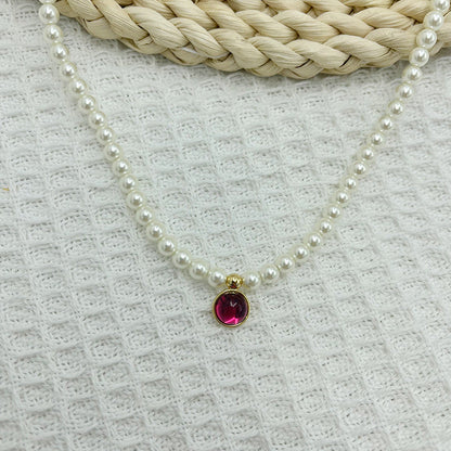 Women's Design Clavicle Chain Birthstone Lucky Stone Necklaces