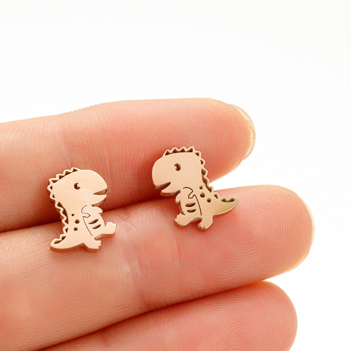 Stainless Steel Cartoon Small Animal Dinosaur Unicorn Earrings