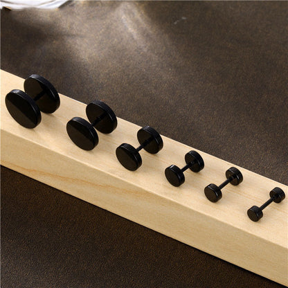 Barbell Male Dumbbell Hip Hop Female Hipster Classic Ear Earrings