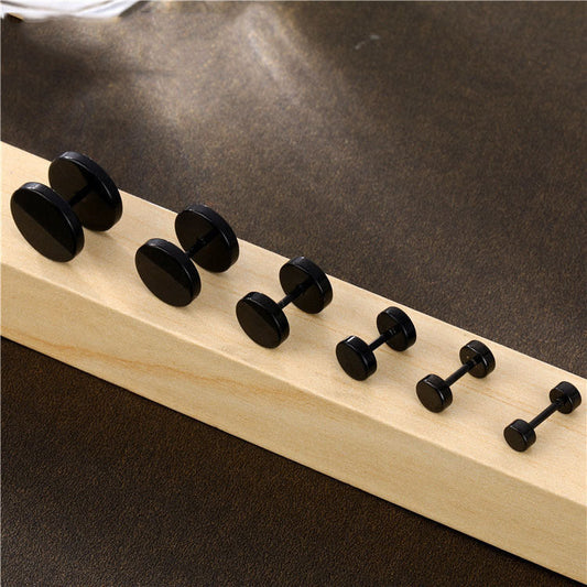 Barbell Male Dumbbell Hip Hop Female Hipster Classic Ear Earrings