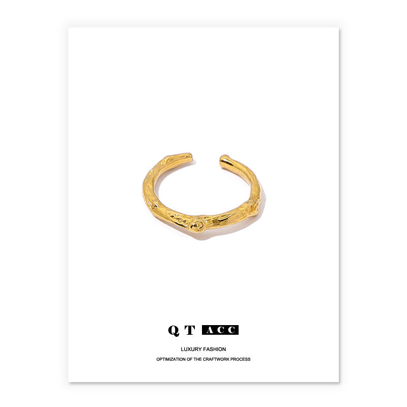 Plating Real Gold Retro Simple Lines Rings