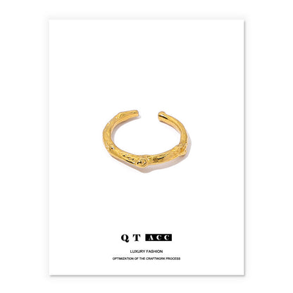 Plating Real Gold Retro Simple Lines Rings