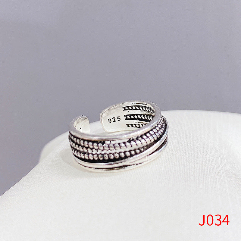 Women's Sier Smiling Face Temperament Retro Punk Simple Rings