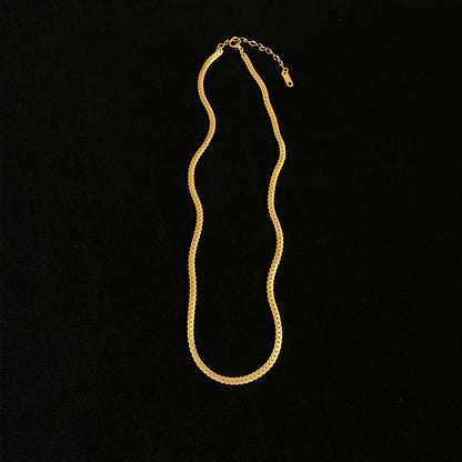 No Fading Wide Flat Snake Bones Necklaces