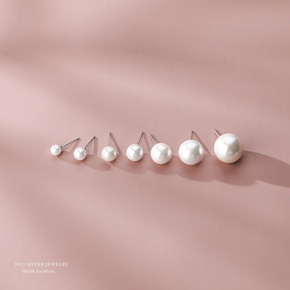 Women's Pearl Sterling Sier Korean Style Simple Earrings