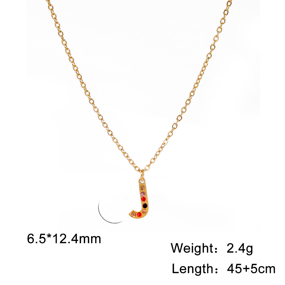 Titanium Steel Light Luxury And Simplicity Colorful Necklaces