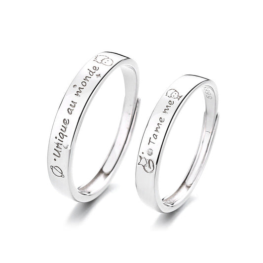 Little Prince And Fox Couple Sterling Sier Simple Rings