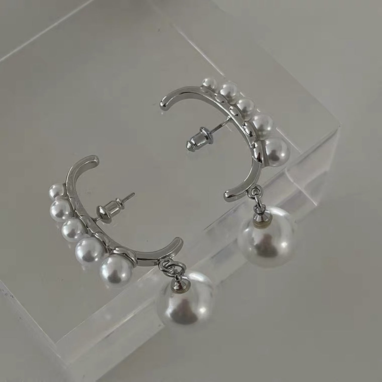 Women's Sier Needle Pearl For Graceful Personality Rings