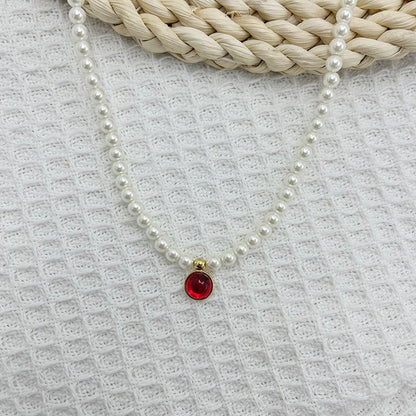 Women's Design Clavicle Chain Birthstone Lucky Stone Necklaces