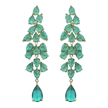 Women's Tassel Long Eardrop Dress Dinner Accessories Yellow Earrings